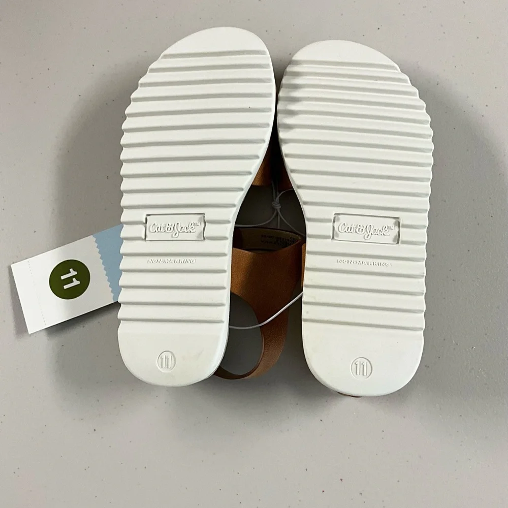 Cat & Jack Tan and Cream Sandals with Buckle